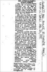 Newspaper clipping about Annee Elizabeth Harris Corbitt published December 22, 1999