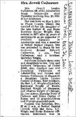 Newspaper clipping about Jewell Louise Wright Culberson published December 26, 2001