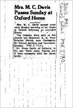Newspaper clipping about the Davis family published February 5, 1942