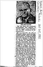 Newspaper clipping about Roy Davis published October 25, 1995