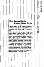 Newspaper clipping about the Davis family published January 30, 1936