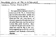 Newspaper clipping about the child of W.A. Deweese published June 2, 1877