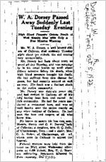 Newspaper clipping about W. A. Dorsey published October 5, 1922