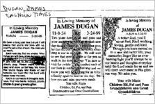 Newspaper clipping about James Dugan