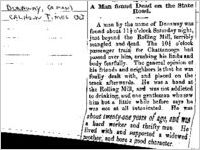 Newspaper clipping about Caman Dunaway published October 5, 1871
