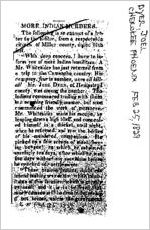 Newspaper clipping about Joel Dyer published February 25, 1829