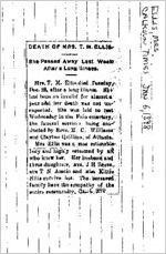 Newspaper clipping about the Ellis family published January 6, 1898