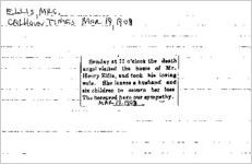 Newspaper clipping about the Ellis family published March 19, 1908