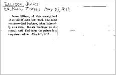 Newspaper clipping about Jones Ellison published May 27, 1879