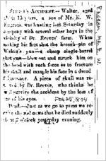 Newspaper clipping about the son of E.W. Engram published February 25, 1874