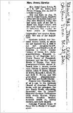 Newspaper clipping about Jewel Casey Erwin published December 29, 2001