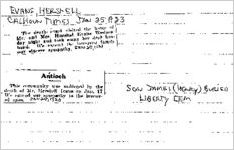 Newspaper clipping about Hershell Evans published January 25, 1923