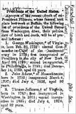Newspaper clipping about the Fillmore family published April 1, 1874