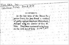 Newspaper clipping about Geo. W. Fish published June 8, 1879