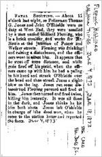 Newspaper clipping about Hilliard Fleming published June 4 and 18, 1873