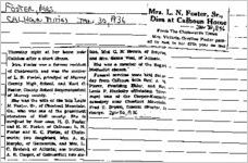 Newspaper clipping about the Foster family published January 30, 1936
