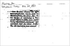 Newspaper clipping about Foster published December 24, 1885