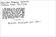 Newspaper clipping about Amanda Fouts published June 5, 1924