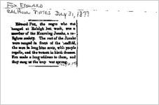Newspaper clipping about Edward Fox published July 31, 1879