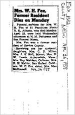 Newspaper clipping about the Fox family published April 26, 1955