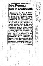 Newspaper clipping about the Freeman family published July 30, 1942