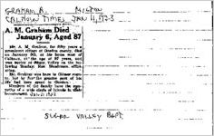 Newspaper clipping about A. Milton Graham published January 11, 1923