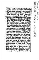 Newspaper clipping about Patrick Hackett published April 1, 1829