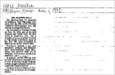 Newspaper clipping about Marton Hall published November 1, 1995