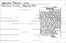 Newspaper clipping about Fermon Clay Hallard published March 30, 1922