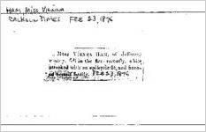 Newspaper clipping about Vienna Ham published February 23, 1876