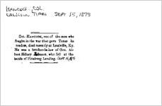 Newspaper clipping about Col. Hancock published September 15, 1875