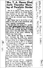 Newspaper clipping about Emma Francis Dobbs Haney published October 25, 1923