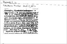 Newspaper clipping about E. W. Hannah published October 5, 1871