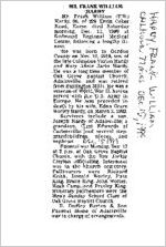 Newspaper clipping about Frank William Hardy published December 15, 1999