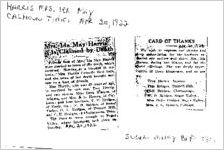 Newspaper clipping about Ida May Harris published April 20, 1922