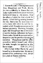 Newspaper clipping about Wash Harris published April 30, 1873
