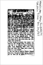 Newspaper clipping about Mary Elizabeth Harris published December 20, 1923