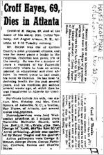 Newspaper clipping about Crofford E. Hayes published November 22, 1951