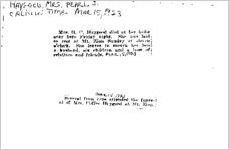 Newspaper clipping about Pearl J. Haygood published March 15, 1923