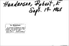 Newspaper clipping about Robert Henderson published September 19, 1963