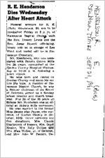 Newspaper clipping about R. E. Henderson published September 21, 1961