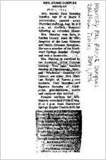 Newspaper clipping about Mamie Samples Hensley published September 1, 1976