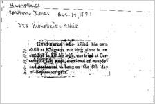 Newspaper clipping about Mr. Humphries published August 17, 1871