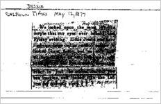 Newspaper clipping about Jessie published May 12, 1877