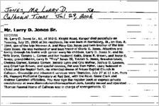 Newspaper clipping about Larry D. Jones published July 29, 2006