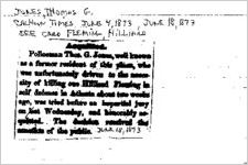 Newspaper clipping about Thomas G. Jones published June 4, 1873