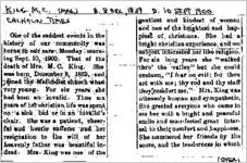 Newspaper clipping about M. C. King published December 8, 1839