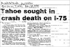 Newspaper clipping about Matthew Kirkpatrick published December 29, 1999