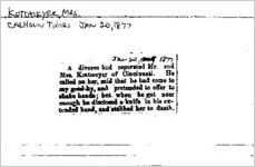 Newspaper clipping about Mrs. Kottmeyer published January 20, 1877