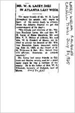 Newspaper clipping about William Randolph Lacey published July 30, 1925